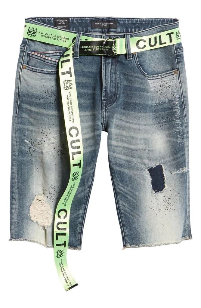 Cult of Individuality Belted Rocker Denim Shorts 5