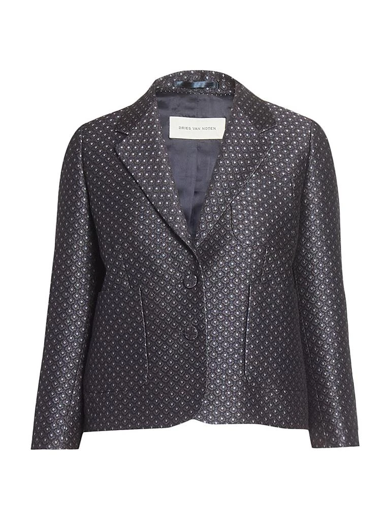 Dries Van Noten Printed Wool-Blend Jacquard Blazer 1
