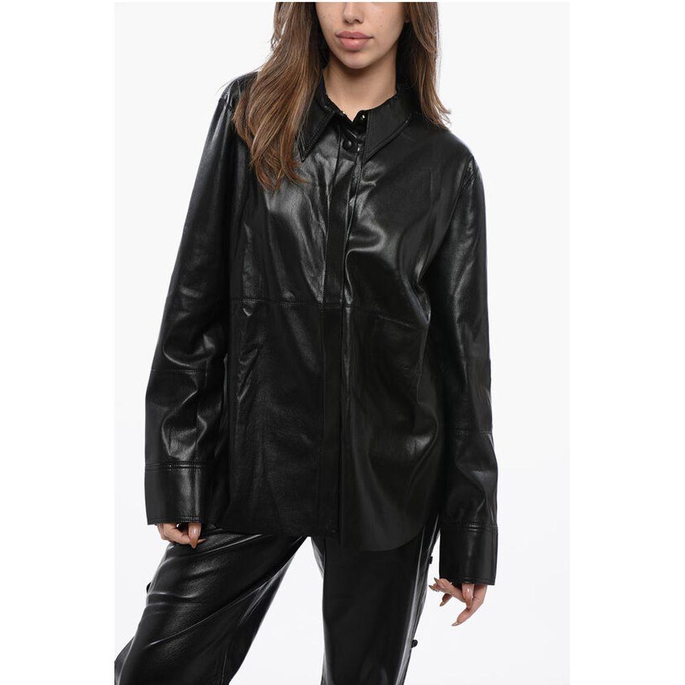 Nanushka Solid Color Faux Leather NAUM Women's Shirt