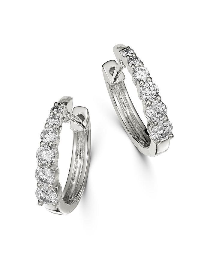 Bloomingdale's Diamond Graduated Hoop Earrings in 14K White Gold, 0.50 ct. t.w.