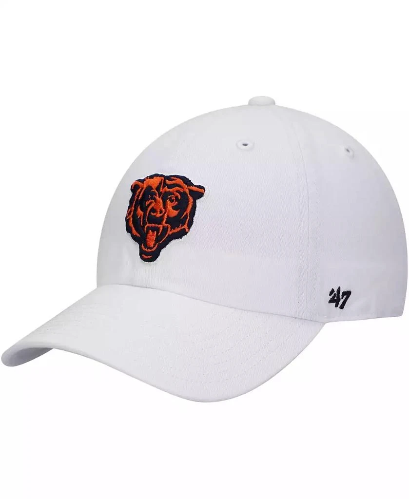 47 Brand Men's White Chicago Bears Team Clean Up Adjustable Hat 1