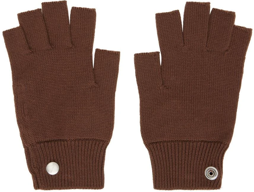 Rick Owens Brown Cashmere Mittens 1