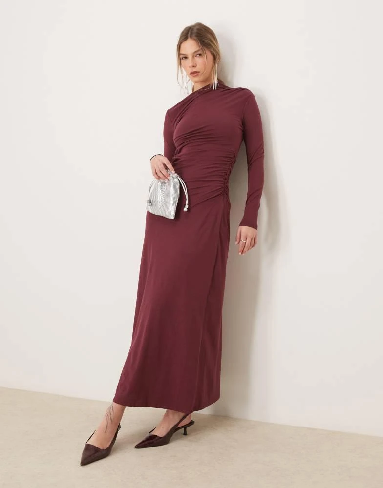 Abercrombie & Fitch Abercrombie & Fitch high neck ruched wrap detail maxi  dress in burgundy - Dresses & Skirts - Compare Prices from 7+ Stores - Free  Shipping - BeyondStyle