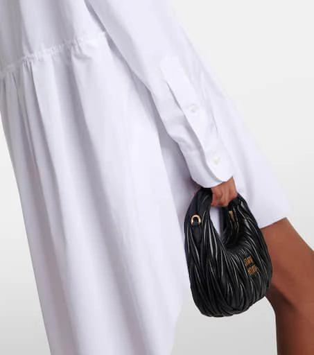 Miu Miu Gathered cotton poplin shirt dress 5