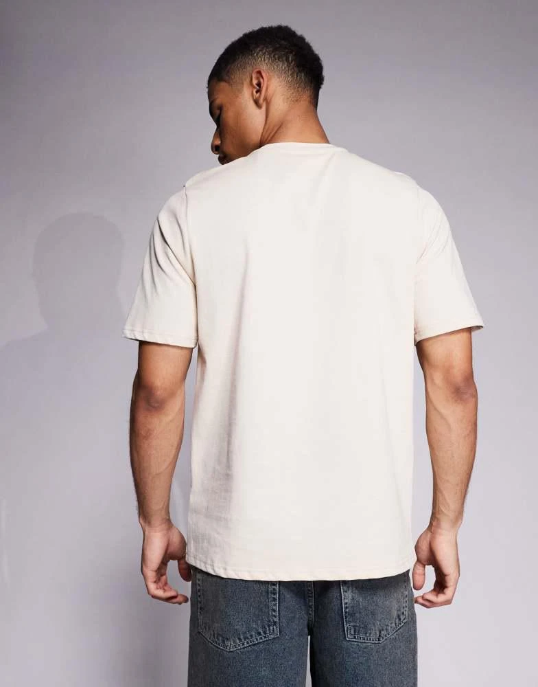 Sixth June Sixth June contrast embroidered heart detail t-shirt in beige 4