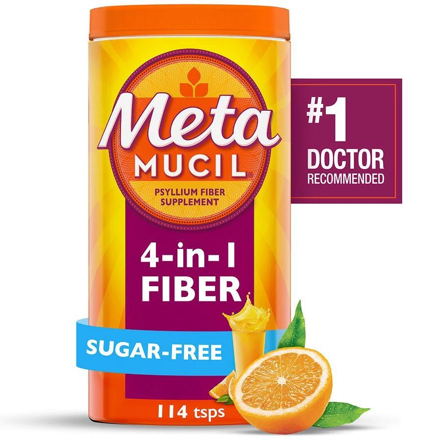 Metamucil 4 in 1 Daily Fiber Supplement Powder, for Digestive Health and Regularity Orange 1
