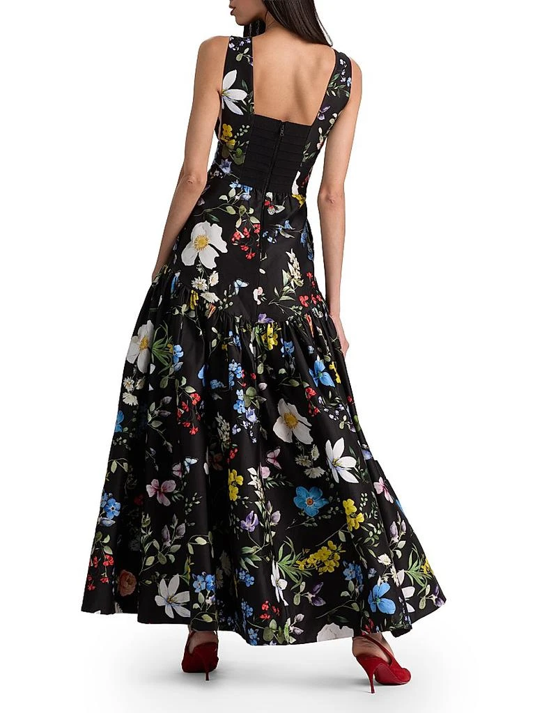 Alice + Olivia Lila Floral Structured Fit 
Flare Gown 5