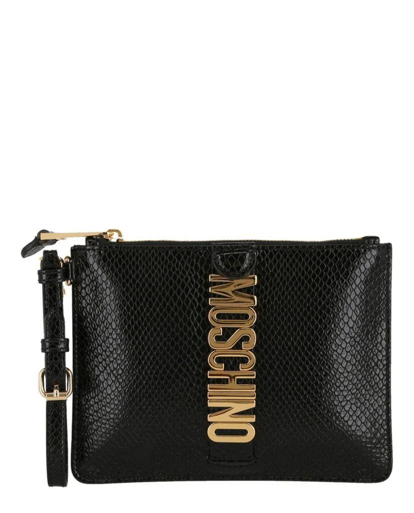 Moschino Moschino Logo Leather Clutch Bag 4