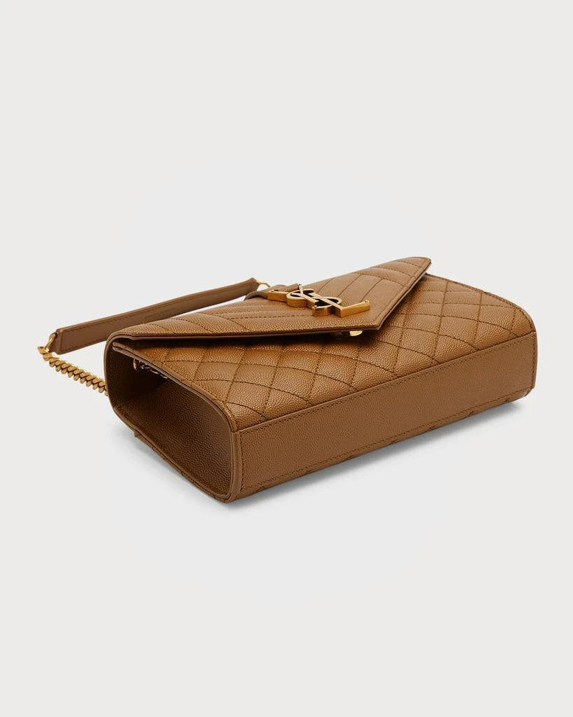 Yves Saint Laurent Envelope Triquilt Small YSL Shoulder Bag in Grained Leather 2