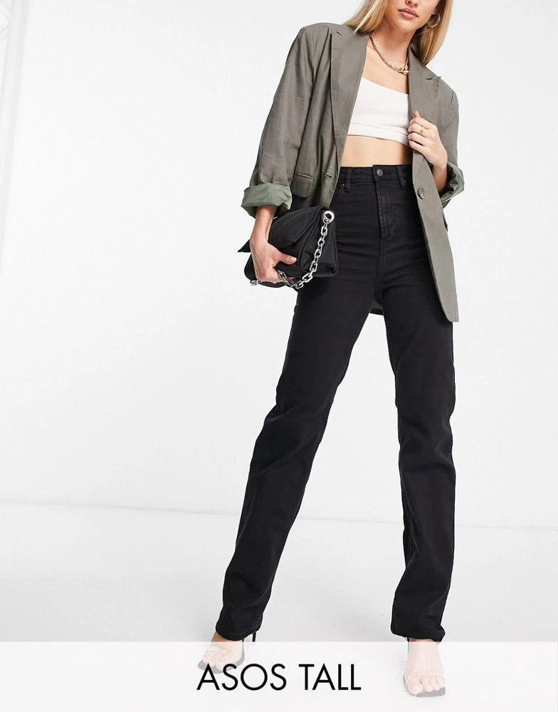 ASOS ASOS DESIGN Tall comfort stretch straight leg jean in black 1