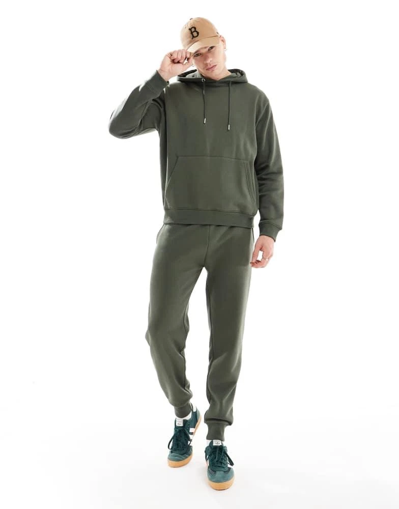 Don't Think Twice DTT overhead hoodie & jogger tracksuit set in khaki 4
