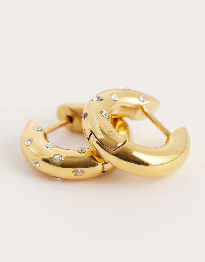 Abbott Lyon Abbott Lyon polka dot embellished hoop earrings in 18k plated stainless steel in gold 3