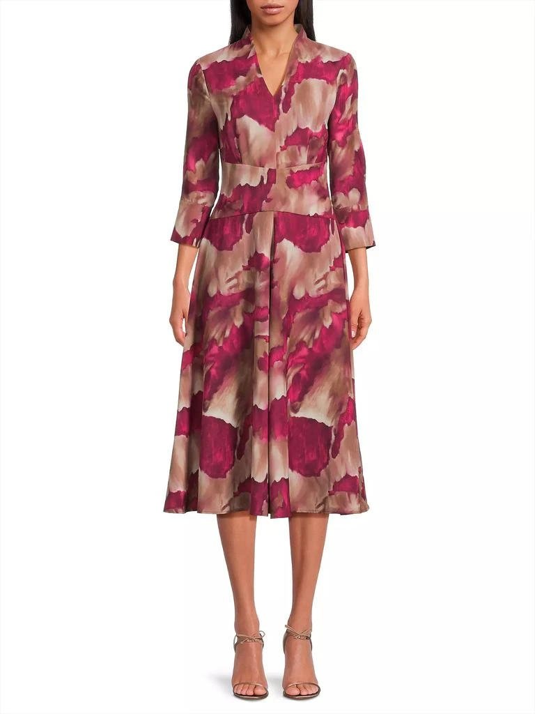 Misook Watercolor Print Modern-Fit Midi-Dress 3