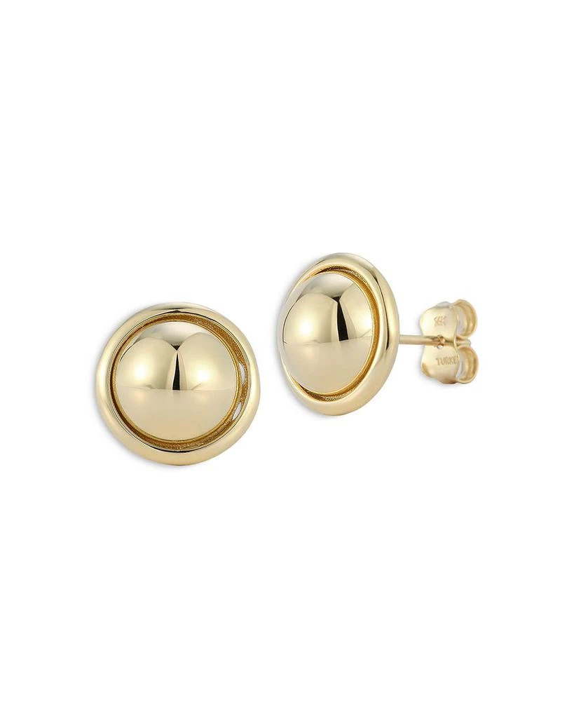 Alberto Amati 14K Yellow Gold Button Stud Earrings 1
