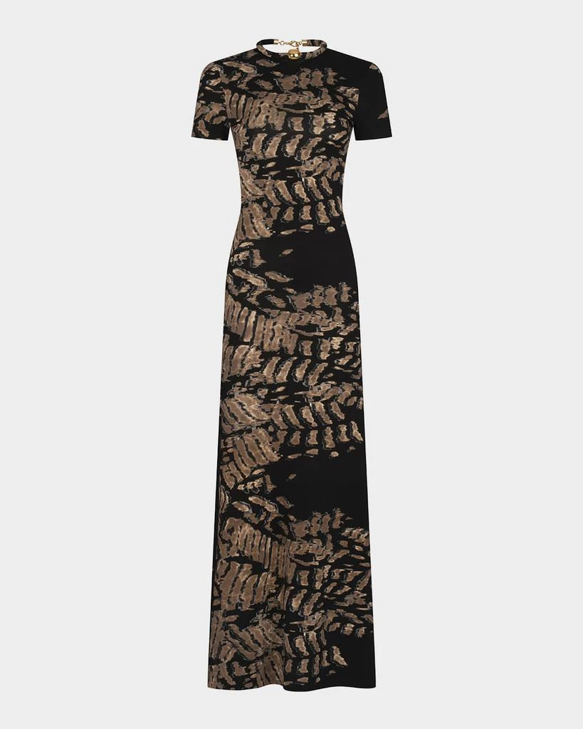 Silvia Tcherassi Yara Tubular-Neck Short-Sleeve Maxi Dress 1