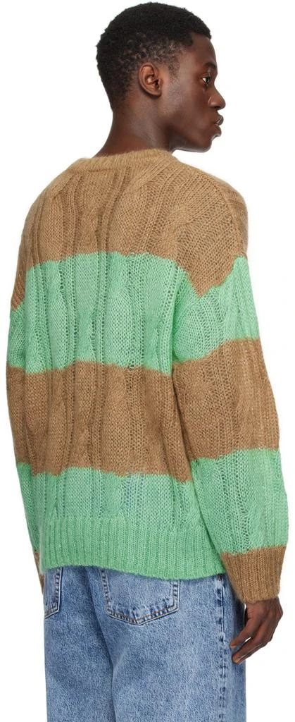 Ganni Brown & Green Striped Sweater 3