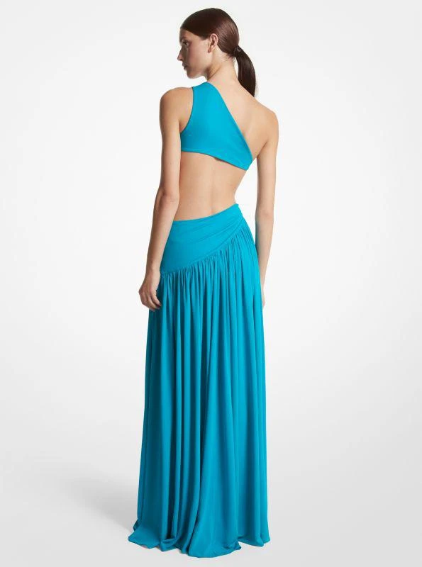 Michael Kors Stretch Matte Jersey Asymmetric Cutout Gown 2