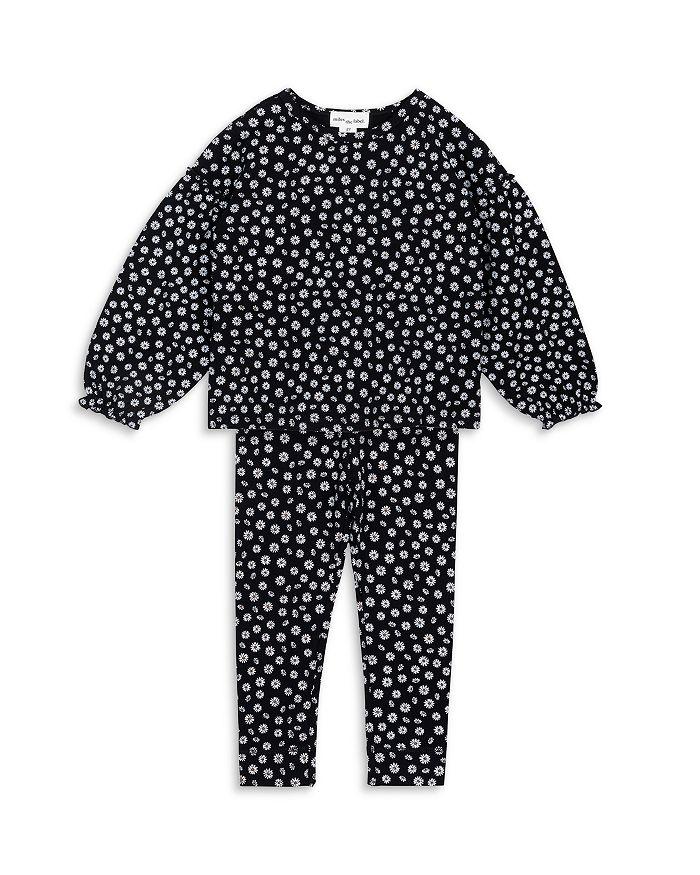 Miles The Label Girls' Daisy Print Balloon Sleeve Top & Leggings Set - Little Kid, Big Kid