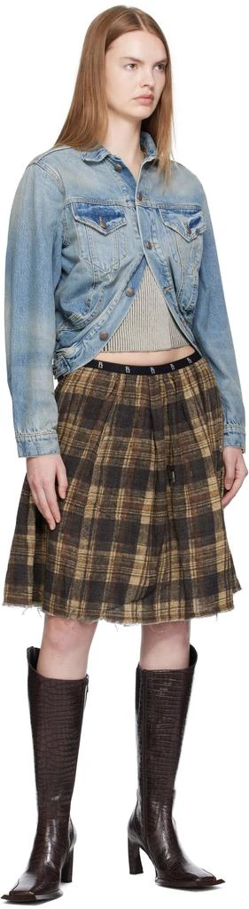 R13 Brown Knee-Length Kilt Reversible Midi Skirt 4