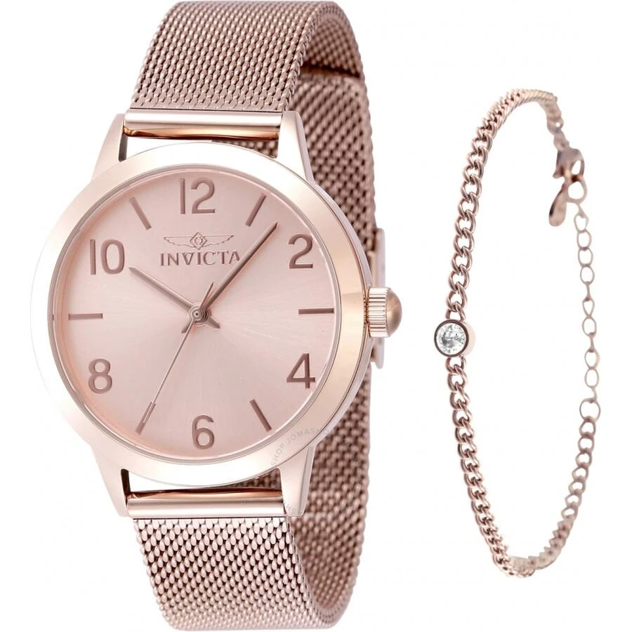 Invicta Wildflower Quartz Rose Gold Dial Ladies Watch 48331 1