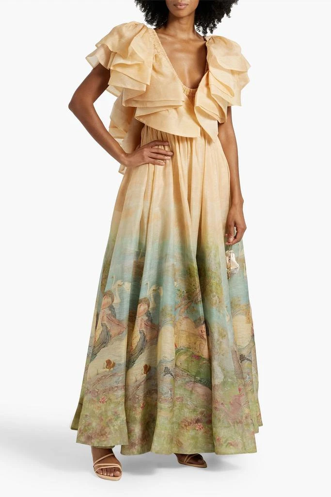 knee length dresses for ladies Alecia Silk-Linen Twill Day Dress