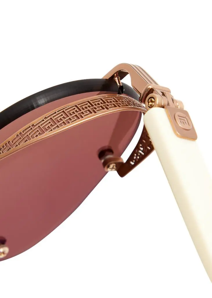 BALMAIN EYEWEAR Monsieur rimless oval-frame sunglasses 3