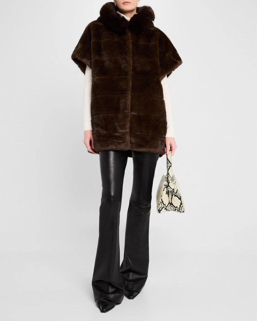 Adrienne Landau The Gloria Faux Fur Short Sleeve Vest 2