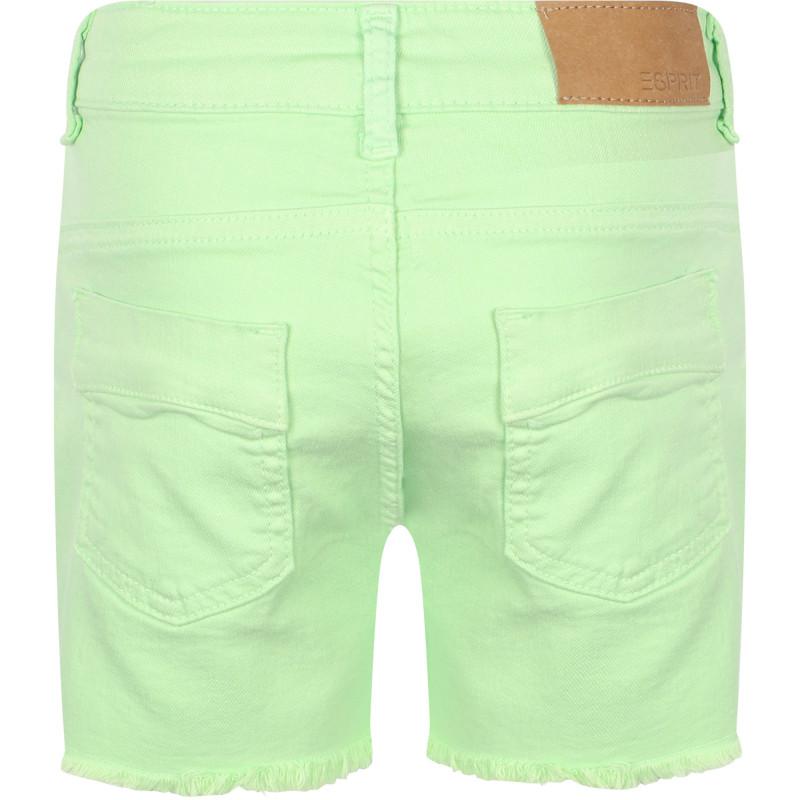 Esprit Fringed denim shorts in green