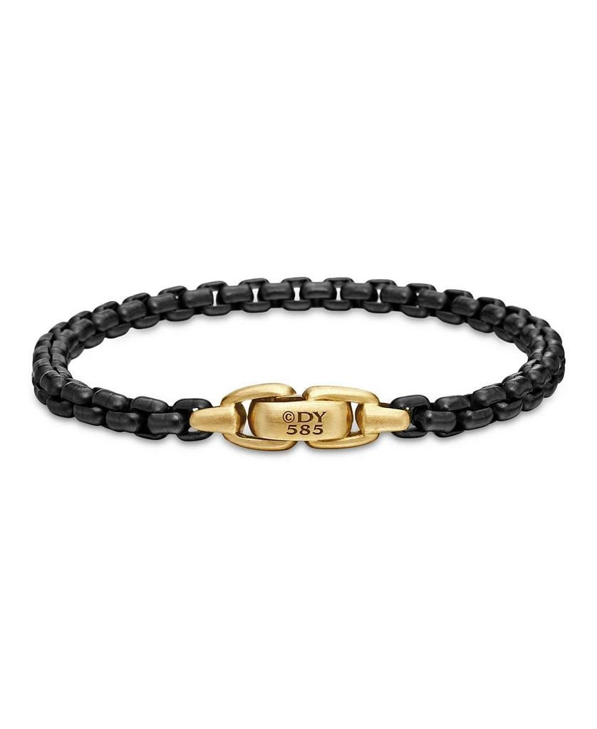 David Yurman David Yurma Men
s Box Chain Bracelet in Sterling Silver or Stainless Steel with 14K Yellow Gold, 5mm 3