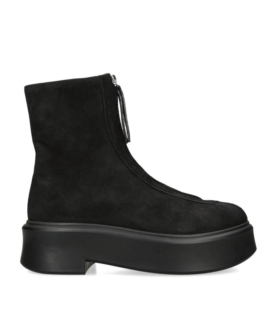 The Row Zipped Suede Ankle Boots 50 1