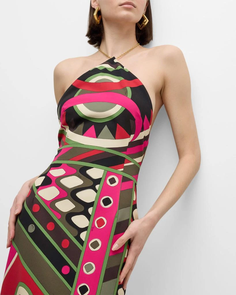 EMILIO PUCCI Foulard-Print Silk Backless Halter Maxi Dress 7