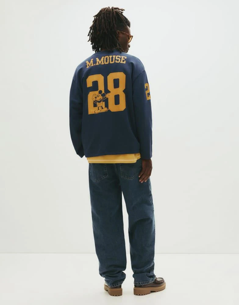 Pull&Bear Pull&Bear Mickey mousse football sweatshirt in navy 4