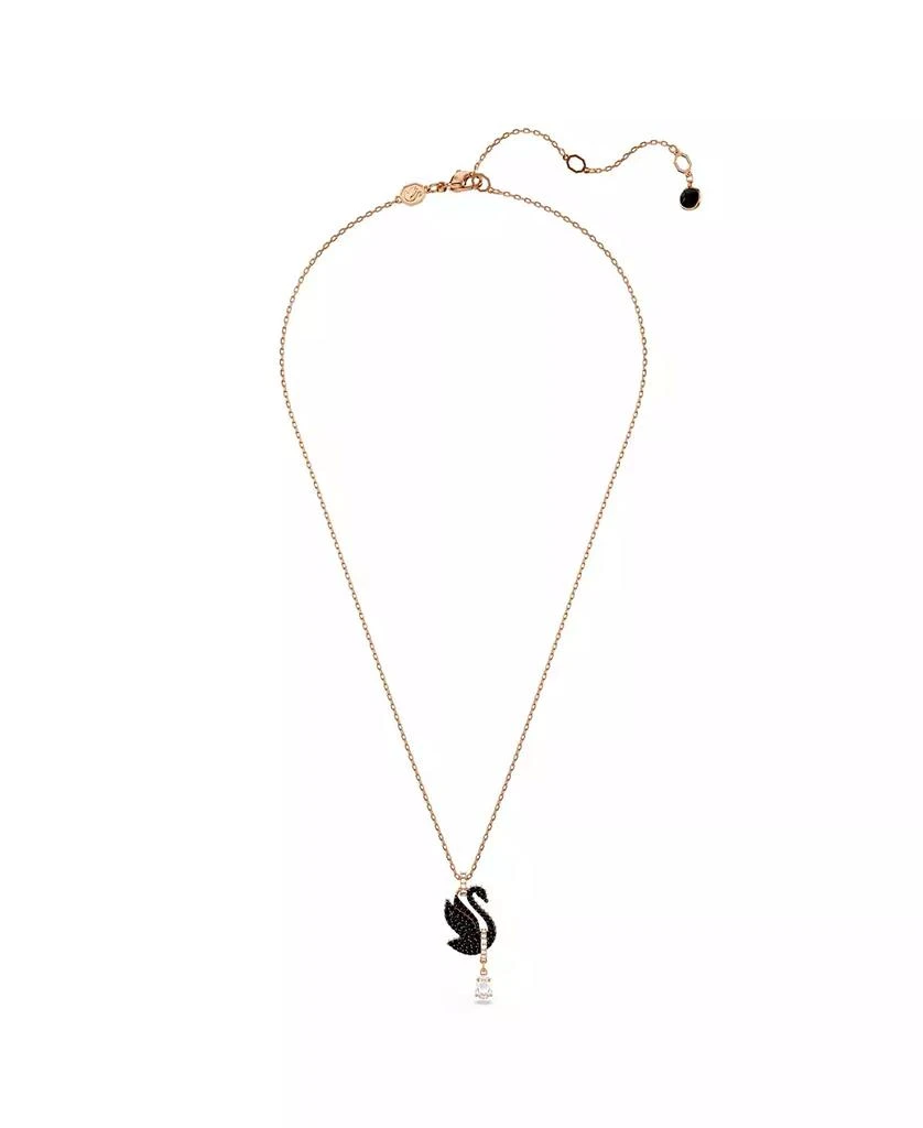Swarovski Swan, Black, Rose Gold-Tone Iconic Swan Pendant Necklace 4