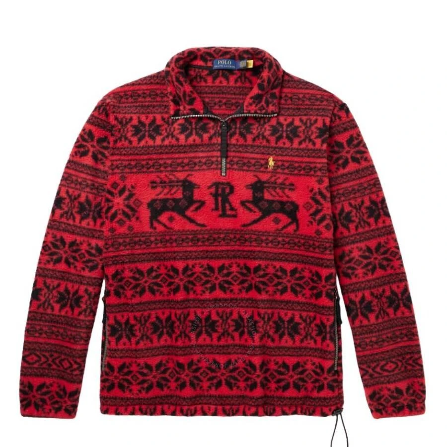 Ralph Lauren Red Fair Isle Fleece Sweatshirt 1