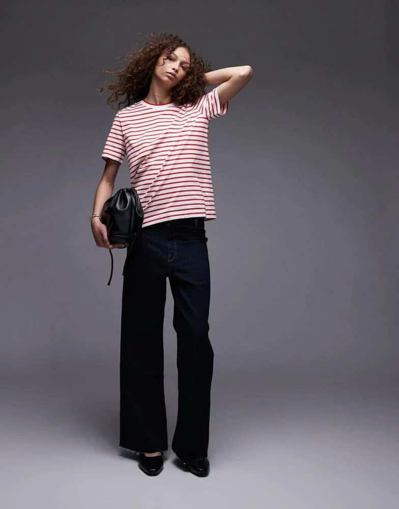 ARKET ARKET short sleeve t-shirt in pink and red stripes 2
