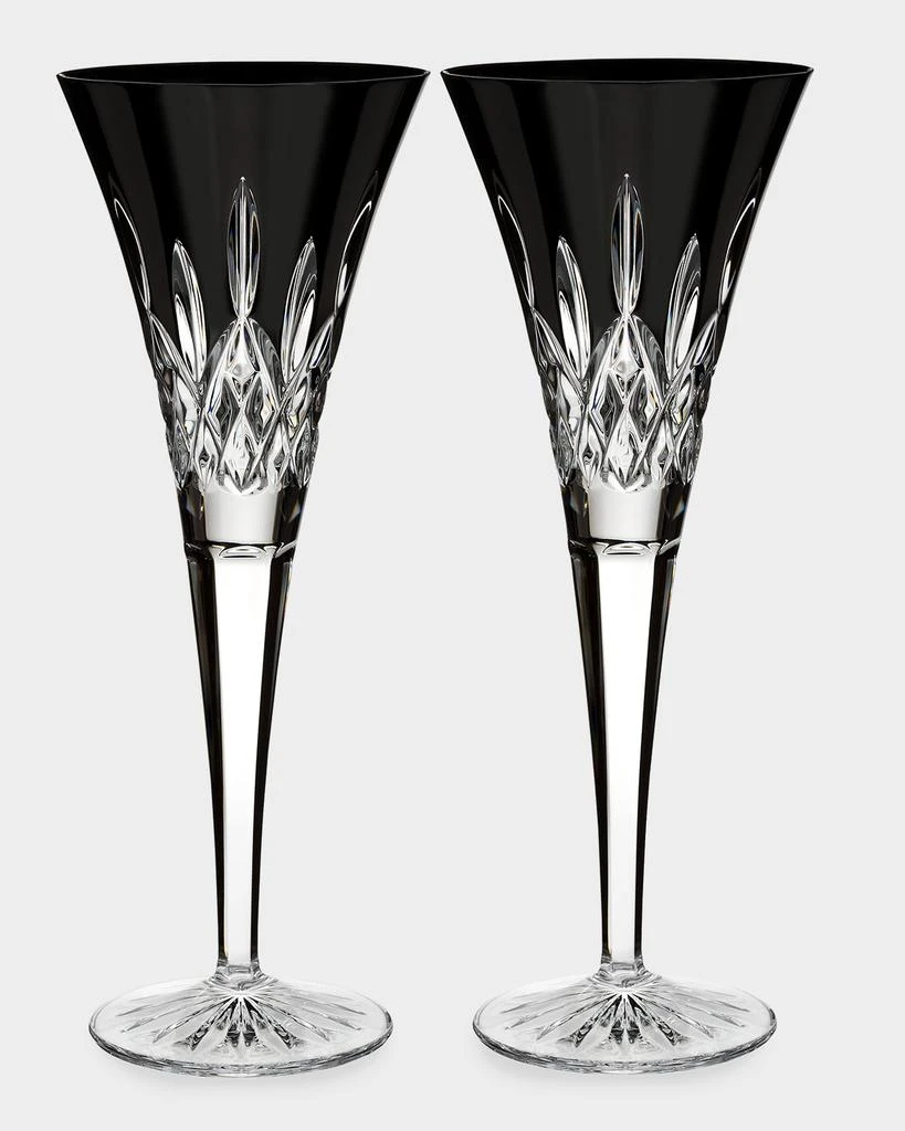 Waterford Crystal Lismore Black Flute Glasses, Set of 2 1