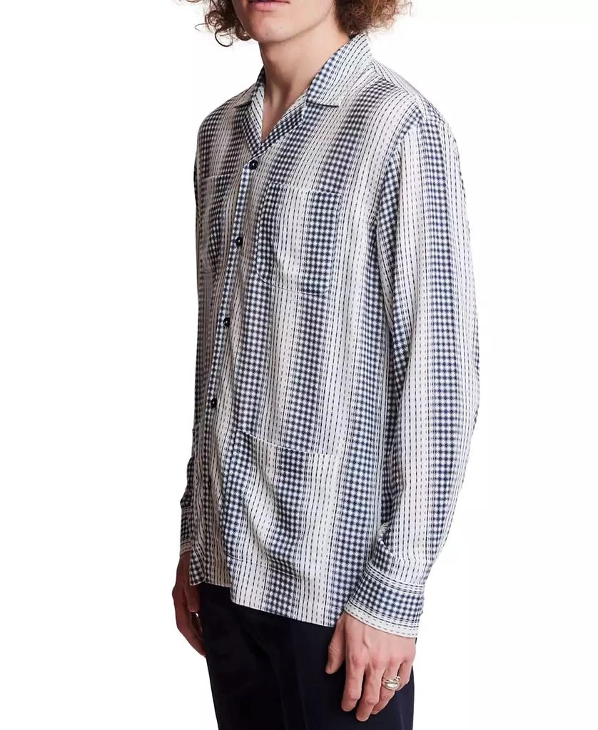 Paisley & Gray Men's Slim Fit Long Sleeve Diamond Striped Button Front Camp Shirt 2