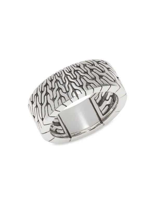 John Hardy Carved Chain Sterling Silver Band Ring 1