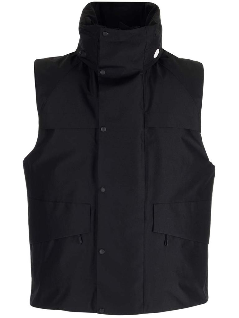 Moncler Moncler X HYKE Logo Detailed Zip-Up Padded Gilet