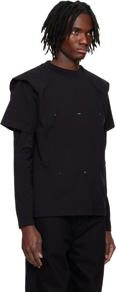 Heliot Emil Black Outline Logo T-shirt
