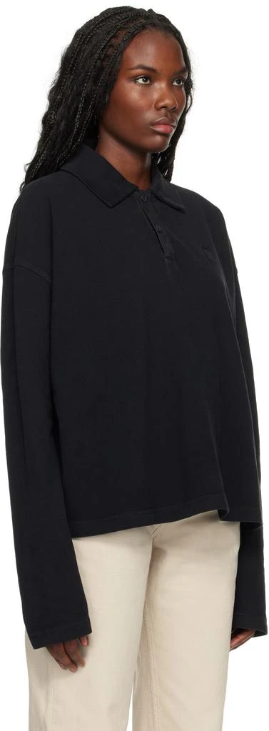 AMI Black Ami de Coeur Long Sleeves Polo 2