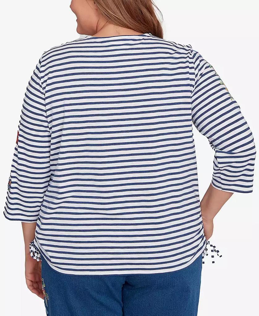 Alfred Dunner Plus Size Floral Stripe Top