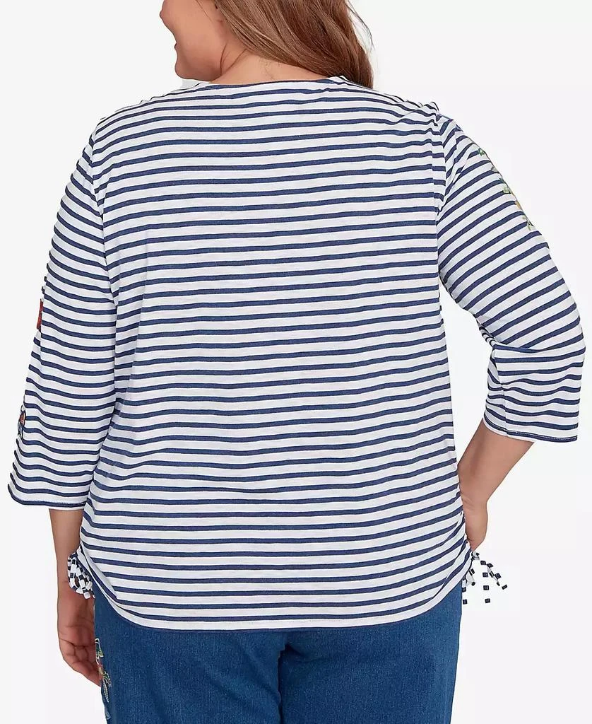 Alfred Dunner Plus Size Floral Stripe Top 2