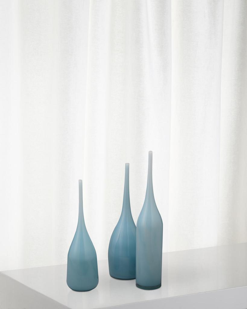 Jamie Young Pixie Decorative Vases in Periwinkle Blue Glass, Set of 3