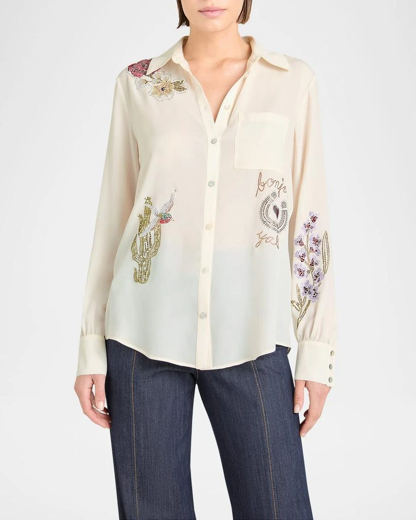 Cinq a Sept Blanche Long-Sleeve Western Amour Top 3