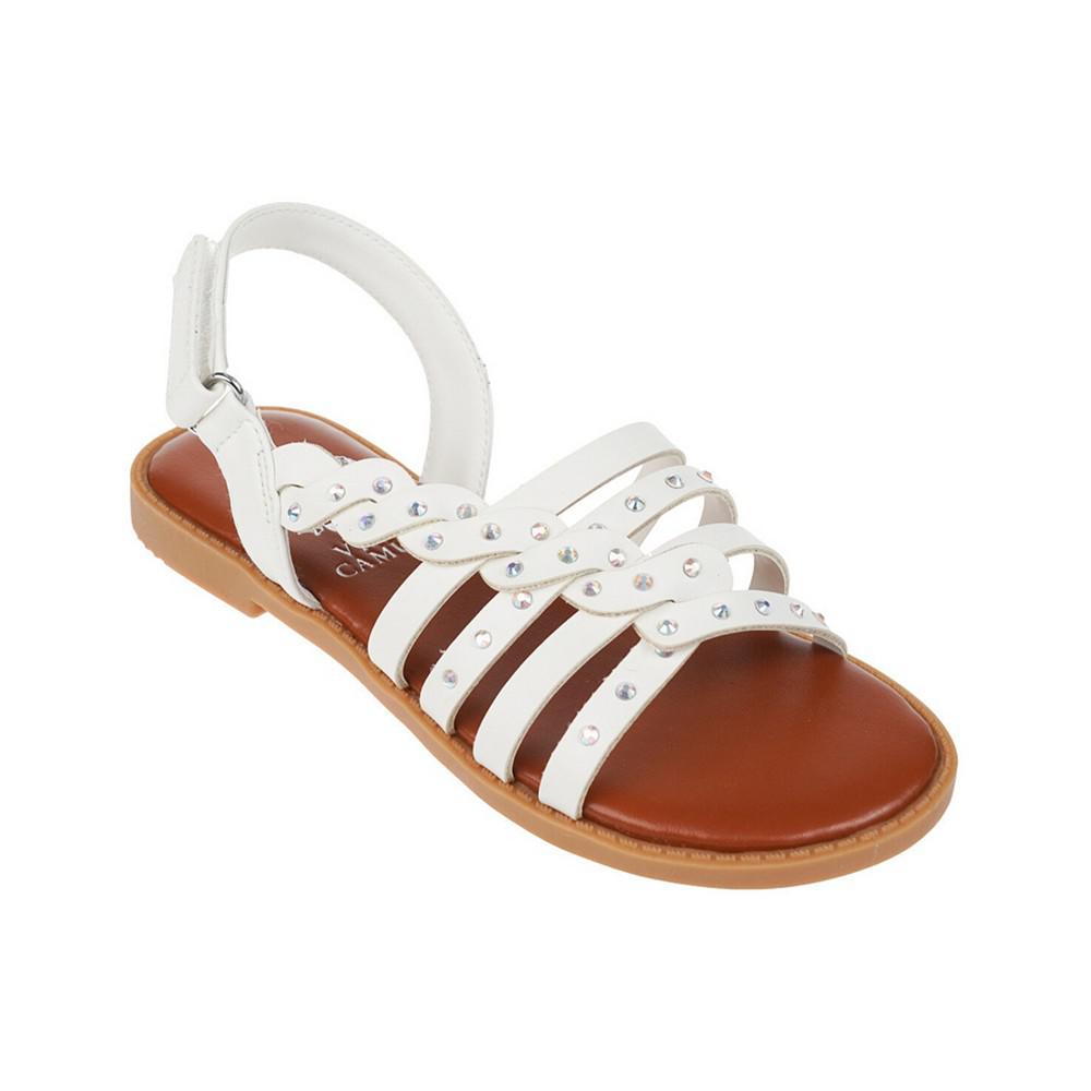 Vince Camuto Big Girl's Braid Strappy Sandal with Rhinestones Polyurethane Sandals
