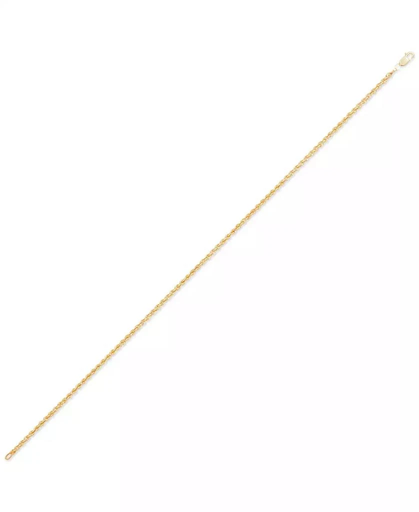Macy's Polished Classic Rope Link Chain Ankle Bracelet in 14k Gold 3