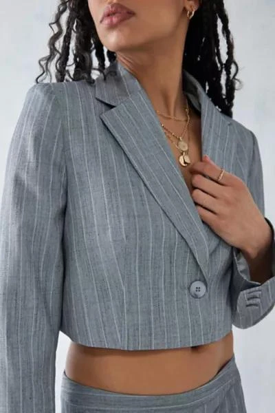 Light Before Dark Light Before Dark Cally Cropped Striped Blazer 3