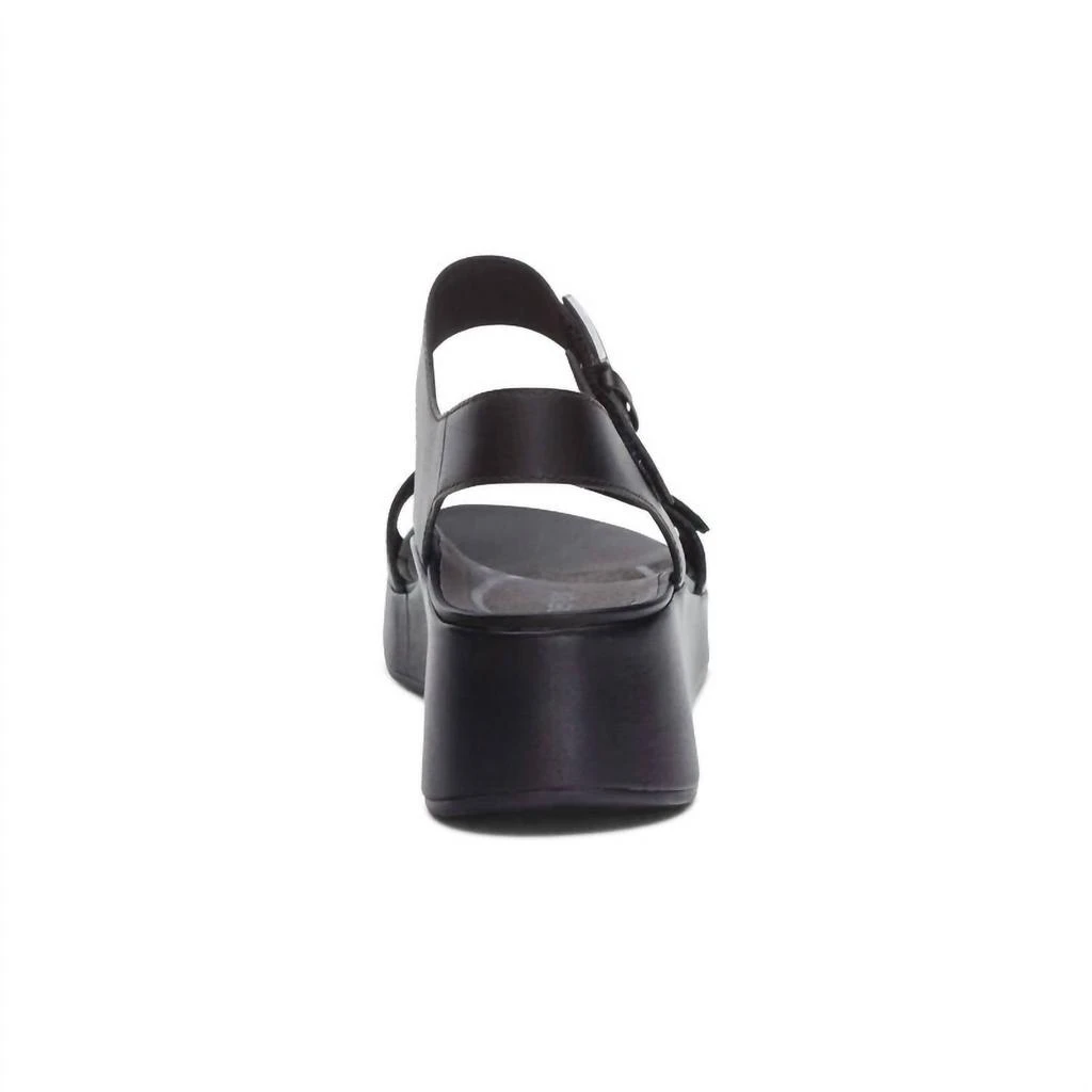 Aetrex Women's Ariel Adjustable Quarter Strap Wedge In Black 3