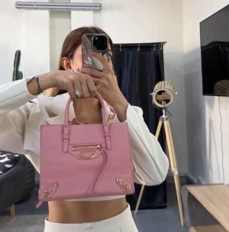 Balenciaga Balenciaga Pink Leather Mini Metallic Edge Papier A4 Tote 2